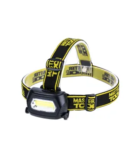 Lampa čelová MASTERTOOL nastaviteľné 3 funkcie, 3W COB LED, 120 Lum/7000K, 10 m, 3xAAA, ABS 94-0810