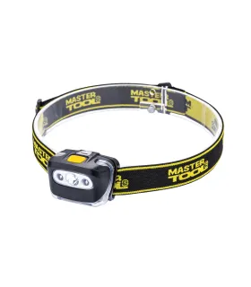 Lampa čelová MASTERTOOL 4 funkcie, 3W CREE XT-E WHITE LED/2*0, 4W RED LED, 200 Lum/7000K, 85 m, 3xAAA, ABS 94-0813