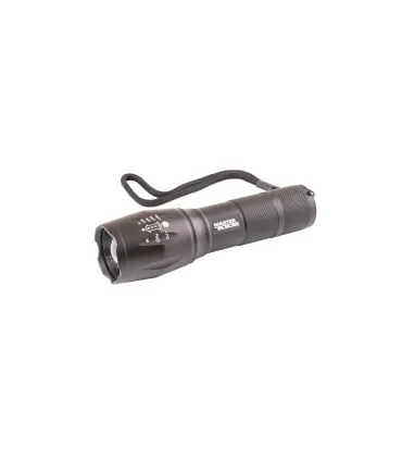 Handliche MASTERTOOL Taschenlampe mit Fokussierung, 5 Funktionen, 10W CREE XM-L T6 LED, 600 Lumen/8000K, 200 m, 3xAAA/1x18650, A