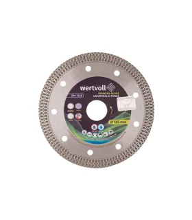 Kotúč diamantový WERTVOLL UNIVERSAL X-FORCE na porcelánovú kameninu 125*1, 4 mm 0, 24 výška segmentu 10 mm adaptér 22, 2 - 20 mm
