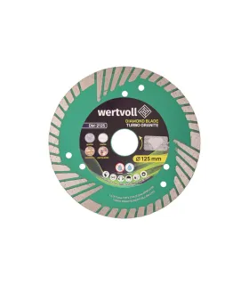 Kotúč diamantový WERTVOLL TURBO 125*2, 4 mm 0, 24 výška segmentu 8 mm adaptér 22, 2-20 mm 12250 ot./min DM-2125