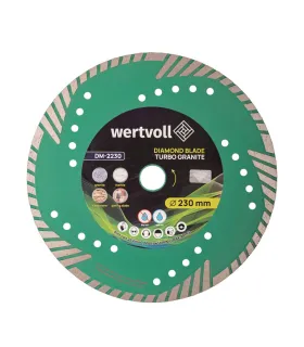 Diamant-Trennscheibe WERTVOLL TURBO 230*3 mm 0,24 Höhe Segment 8 mm Adapter 22,2-20 mm 6650 U/min DM-2230