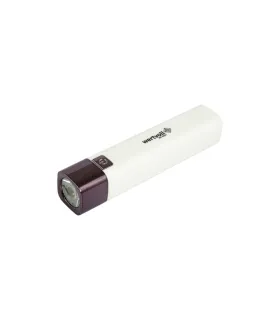 Baterka nabíjateľná WERTVOLL 3 funkcie, 1W LED 80 Lumt/7000K, 60 m, power bank, USB, Li-ion1200 mAh, ABS WHITE WHITE RX-8001