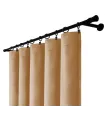 Samtvorhang mit Falzgurtschlaufen - Caramel Grace, sand-beige