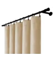 Samtvorhang mit Falzgarnitur – Beige Dune, beige