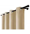 Samtvorhang mit Ringgleitern - Beige Dune, beige
