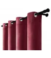 Samtvorhang mit Ringgleitern - Burgundy Shadow, Weinrot