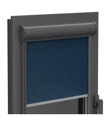 Thermo-Rollo (wärmedämmend) in Aluminiumkassette in Anthrazit, Elite plus Serie Dunkelblau