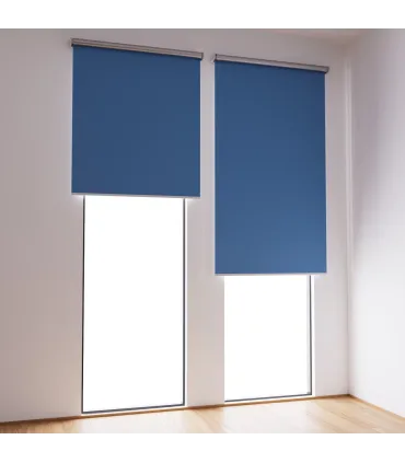 Thermo-Rollo BLACKOUT für französische Fenster Dunkelblau