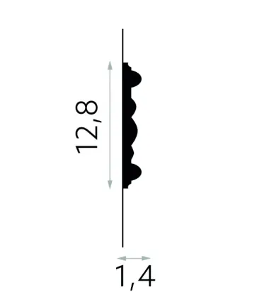 Dekorleiste für die Wand MDC236 200 x 12,8 x 1,4 cm