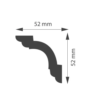 Dekorative Deckenleiste CD50C 200x5,2x5,2 cm DSM