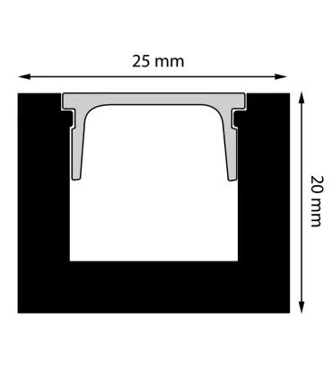Decken- und Wand-LED-Leiste DL25 für indirekte Beleuchtung 200 x 2,5 x 2 cm
