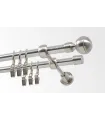 Metall-Gardinenstange Effekt-Edelstahl Ø 16 mm - Paola