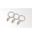 Ringgleiter mit Klammer Stück Effekt Edelstahl Ø16 mm