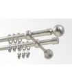 Metall-Gardinenstange Satin-Nickel Ø 16 mm - Paola