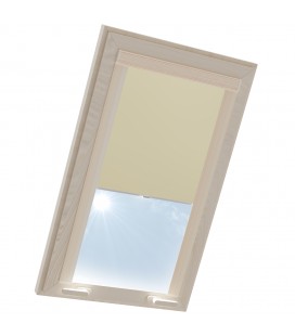 Roleta termoizolačna na strešné okno VELUX v hliníkovej kazete Krémová