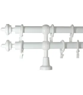 Garniža drevená dvojitá Ø28mm biela