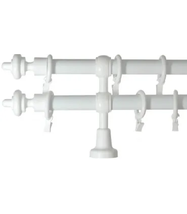 Garniža drevená dvojitá Ø28mm biela