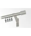 Einläufige Gardinenstange hl. Profil INOX Endstück 6 Frez
