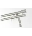 zweiläufige Gardinenstange aus Aluminiumprofil INOX, Endstück 6 Frez
