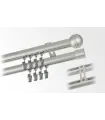 zweiläufige Gardinenstange aus Aluminiumprofil INOX, Gula-Frez-Endstück