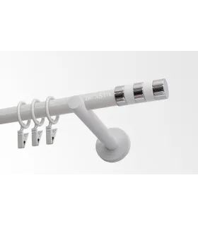 Jednoduchá 19mm biela leskla koncovka Valec