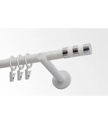 Jednoduchá 19mm biela leskla koncovka Valec