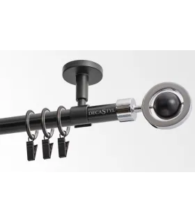 Jednoduchá 19mm matná čierna  koncovka Sfera