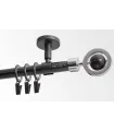 einläufige Gardinenstange schwarz 19mm matt Sfera