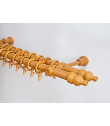 Garniža drevená dvojitá Ø28mm zlatý dub 