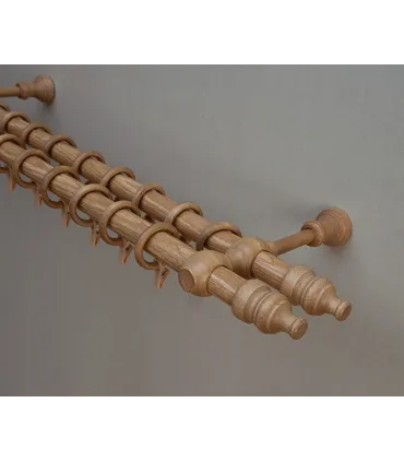 Garnýž dřevěná dvojitá Ø28mm dub