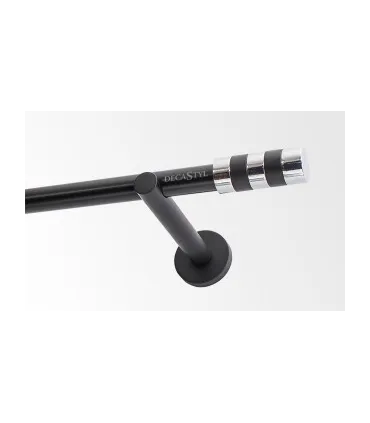 Jednoduchá 19mm matná čierna  koncovka Valec