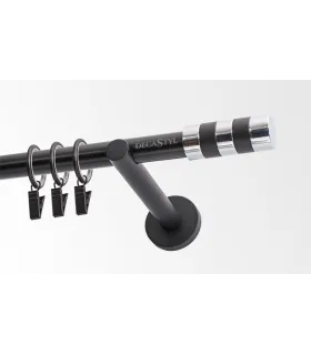 Jednoduchá 19mm matná čierna  koncovka Valec