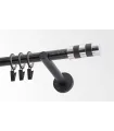 einläufige Gardinenstange schwarz 19mm matt Walze