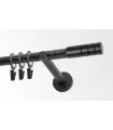 einläufige Gardinenstange schwarz 19mm matt Techno