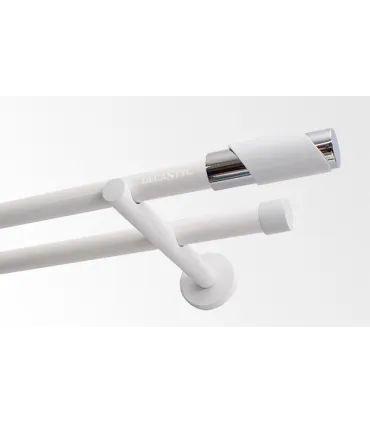 Dvojitá 19mm biela leskla koncovka Paris