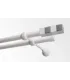 Dvojitá 19mm biela leskla koncovka Kvadrat