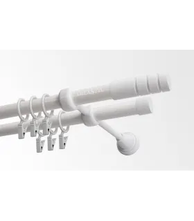 Dvojitá 19mm biela leskla koncovka Techno