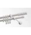 Dvojitá 19mm biela leskla koncovka Techno