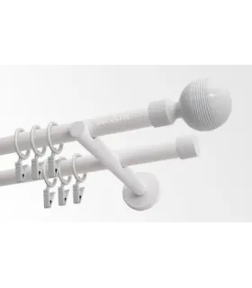 Dvojitá 19mm biela leskla koncovka Gabi