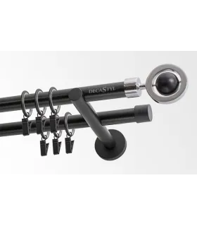 Dvojitá 19mm matná čierna koncovka Sfera