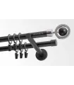 zweiläufige Gardinenstange schwarz 19mm matt Sfera