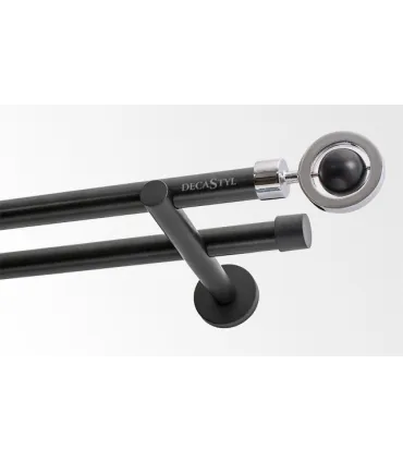 Dvojitá 19mm matná čierna koncovka Sfera