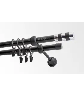 Dvojitá 19mm matná čierna koncovka Valec