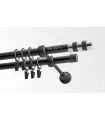 zweiläufige Gardinenstange schwarz 19mm matt Walze