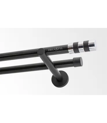 Dvojitá 19mm matná čierna koncovka Valec