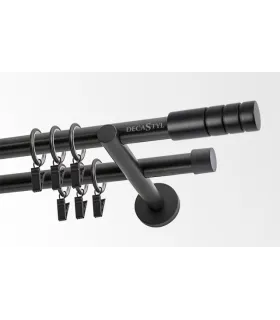 Dvojitá 19mm matná čierna koncovka Techno