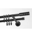 zweiläufige Gardinenstange schwarz 19mm matt Techno
