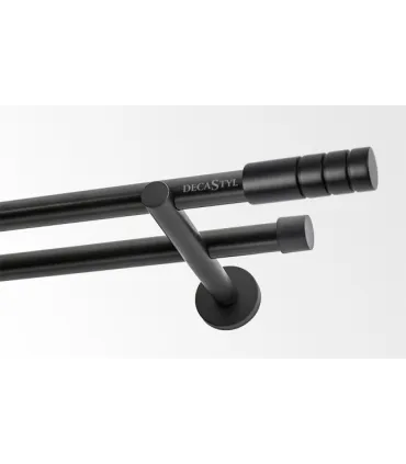 Dvojitá 19mm matná čierna koncovka Techno