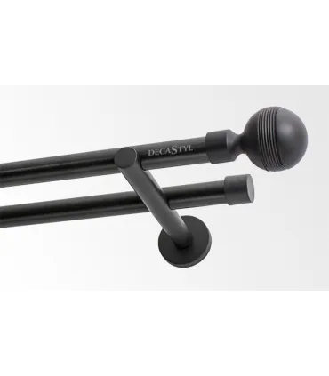 Dvojitá 19mm matná čierna koncovka Gabi